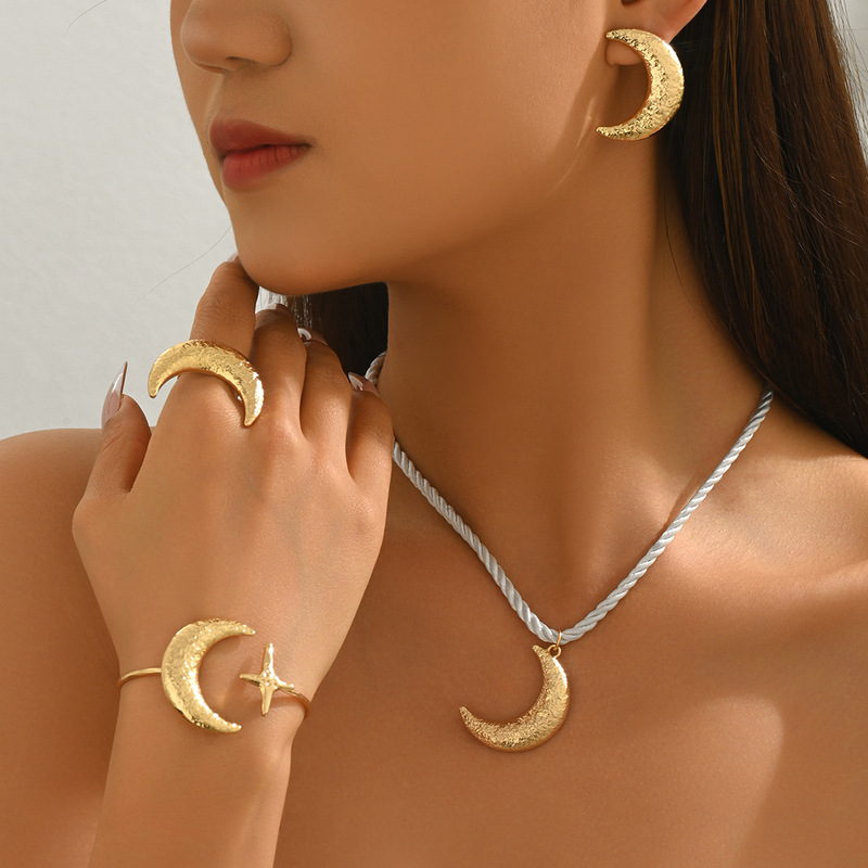 Men'S Accessories Jewelry Bracelet - Womens Geometric Star Moon Jewelry Set