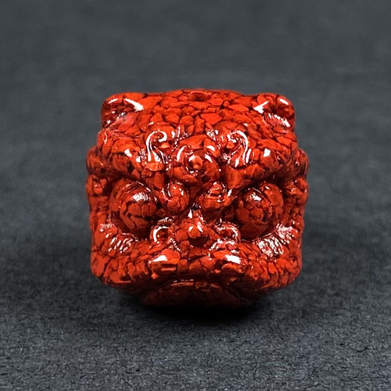 Men Accessories Earrings - 10pc Natural Cinnabar Crystal Lion Dance