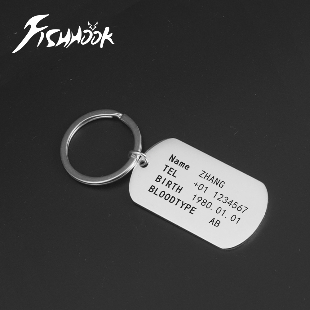 Men Accessories In Silver - Military Army Tactical Personalized ID Bar