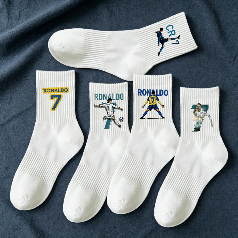 Men'S Accessories Japan - 5pairs Cristiano Ronaldo CR7 Men Mid-Tube