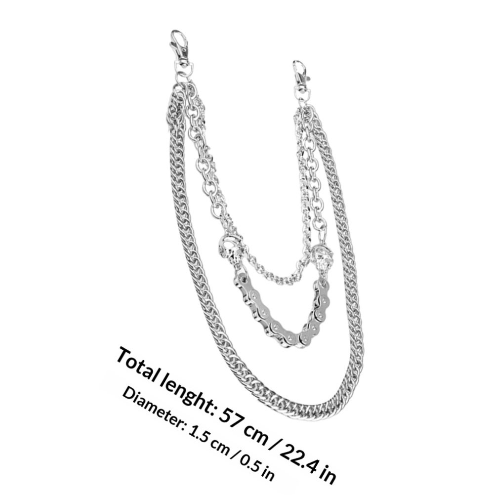 1Pcs Silver Metal Skull Chain  - Men Accessories In Silver review and price