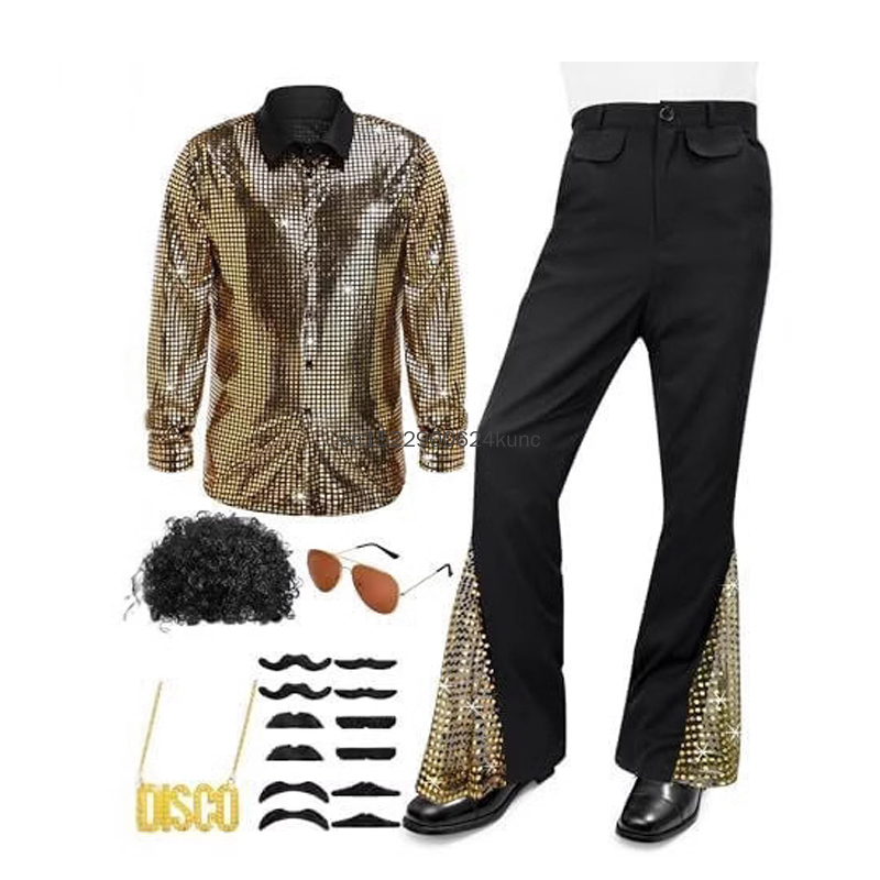 70s Vintage Disco Costume for  - Men Accessories Pack review and price