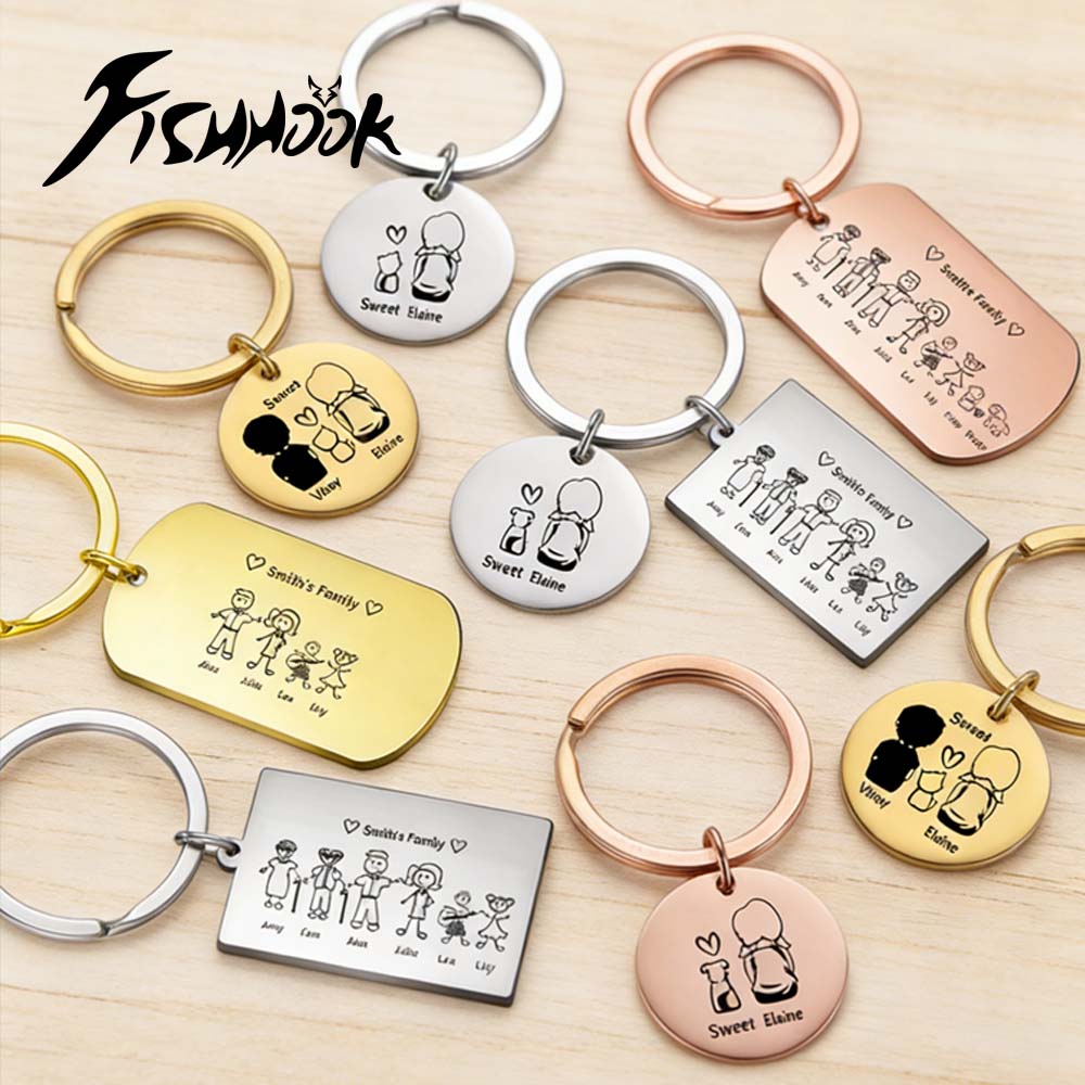 Family Personalized Keychain C - Men Accessories In Silver review and price