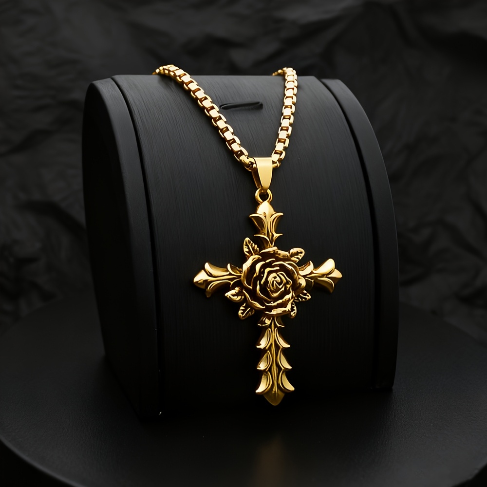 1Pcs Men Cross Pendant Necklac - Men Accessories Ring And Bracelet review and price