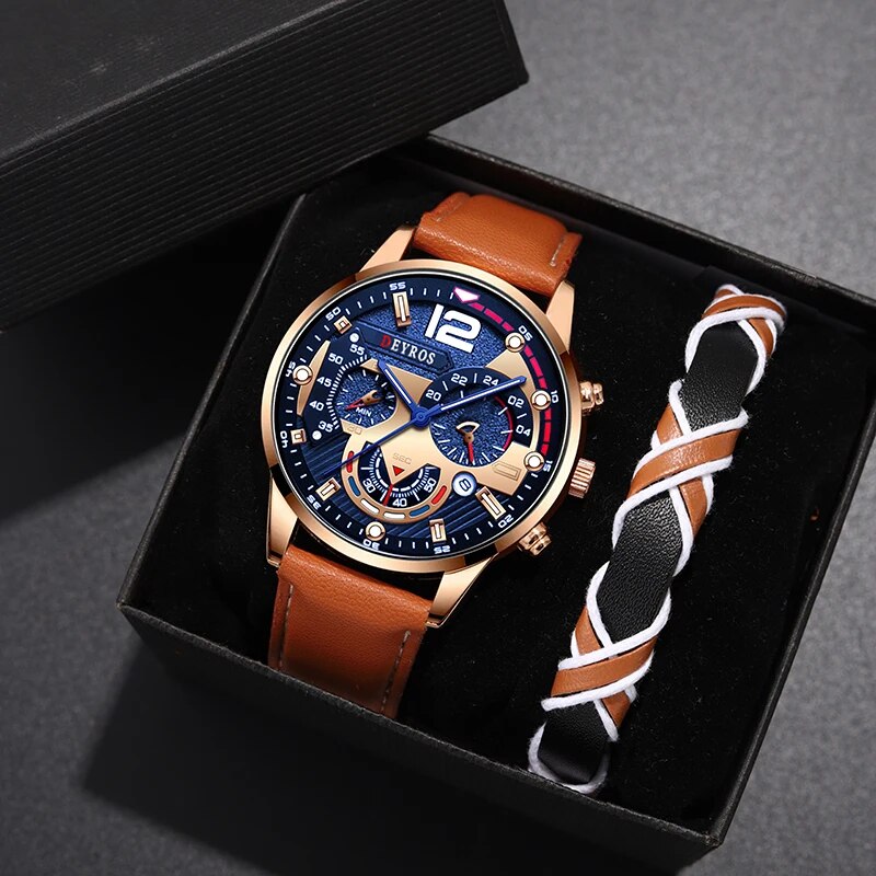 2PCS Set Fashion Mens Calendar - Men Accessories For Wrist review and price